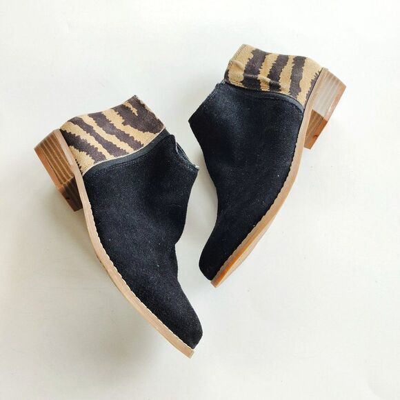 Dolce Vita Women’s Ankle Boots Suede 100% Leather & Real Fur Animal Print Size 6 - Picture 1 of 8